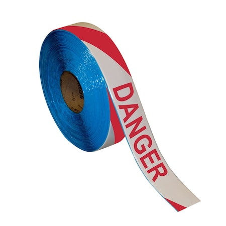 Floor Marking Message Tape, 2in X 100Ft , DANGER R/W Stripe